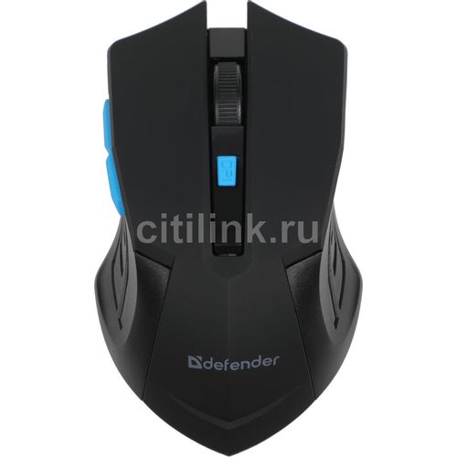 Мышь беспроводная Defender Accura MM-275, радио, оптическая, USB, 1600dpi, черный и синий [52275]