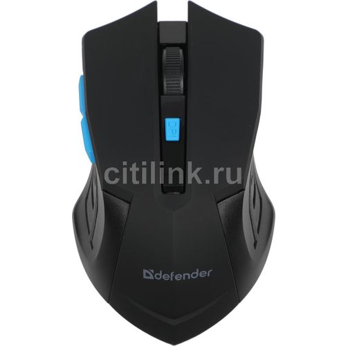 Мышь беспроводная Defender Accura MM-275, радио, оптическая, USB, 1600dpi, черный и синий [52275]