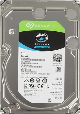 Жесткий диск Seagate Skyhawk ST8000VX0022, 8ТБ, HDD, SATA III, 3.5