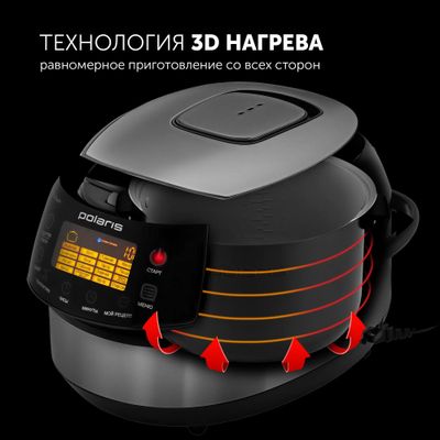Мультиварка Polaris PMC 0517AD, 860Вт, серебристый/черный [pmc0517ad ...