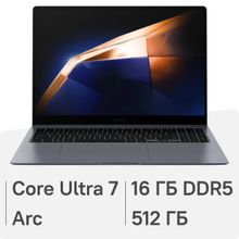 Изображение товара Ноутбук Samsung Galaxy Book 4 Pro NP960 16", 2024, AMOLED, Intel Core Ultra 7 155U 1.7ГГц, 12-ядерный, 16ГБ LPDDR5x, 512ГБ SSD,  Intel Arc, Windows 11 Home, серый [np960xgk-lg7in]