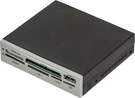Картридер внутренний 3.5" Acorp CRIP200-S, серебристый