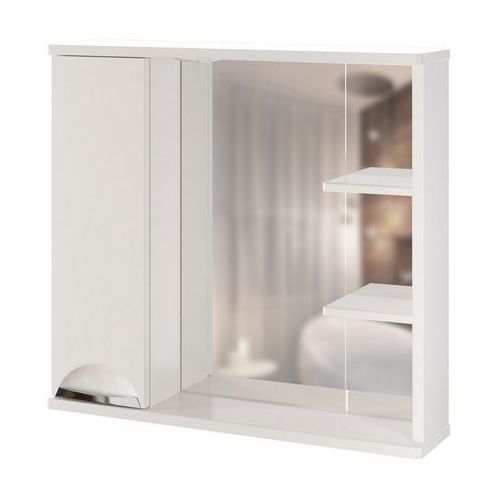Шкаф MIXLINE Этьен 75 правый с подсветкой, с зеркалом, подвесной, 750х692х190 мм, белый [529941] MIXLINE