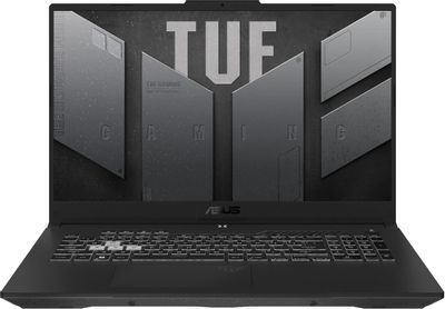 Ноутбук игровой ASUS TUF Gaming F17 FX707ZM-HX046 90NR09G1-M002B0, 17.3", IPS, Intel Core i7 12700H 2.3ГГц, 14-ядерный, 16ГБ DDR5, 1ТБ SSD,  NVIDIA GeForce  RTX 3060 для ноутбуков - 6 ГБ, без операционной системы, серый