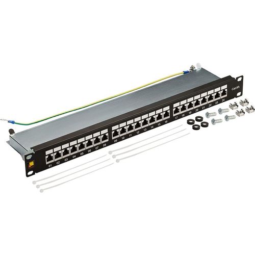 Патч-панель Lanmaster (LAN-PPL24S6A) 19" 1U 24xRJ45 кат.6A STP