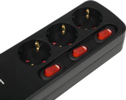 Сетевой фильтр Ritmix RM-231CKOP, 2м, черный