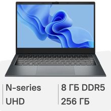 Изображение товара Ноутбук CHUWI GemiBook Xpro 14.1", IPS, Intel N150 0.8ГГц, 4-ядерный, 8ГБ LPDDR5, 256ГБ SSD,  Intel UHD Graphics, Windows 11 Home, серый [cwi574-p58n2n1hdmxx]