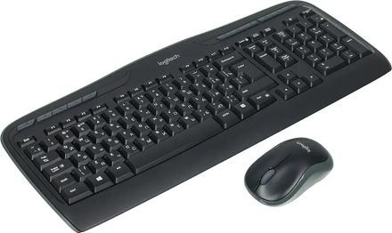 Комплект (клавиатура+мышь) Logitech MK330, USB, беспроводной, заводское нанесение кириллицы, черный [920-003995]