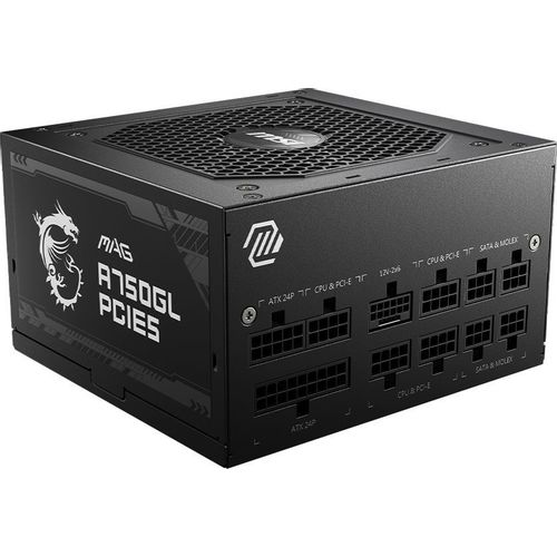 Блок питания MSI MAG A750GL PCIE5 Gen.5, 750Вт, 80 PLUS GOLD, 120мм, черный, retail [306-7zp8b11-ce0]