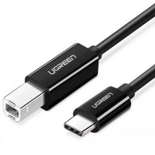Изображение товара Кабель UGREEN US241,  USB Type-C (m) (прямой) -  USB B(f) (прямой),  ферритовый фильтр ,  круглое,  2м,  коробка,  черный [50446]