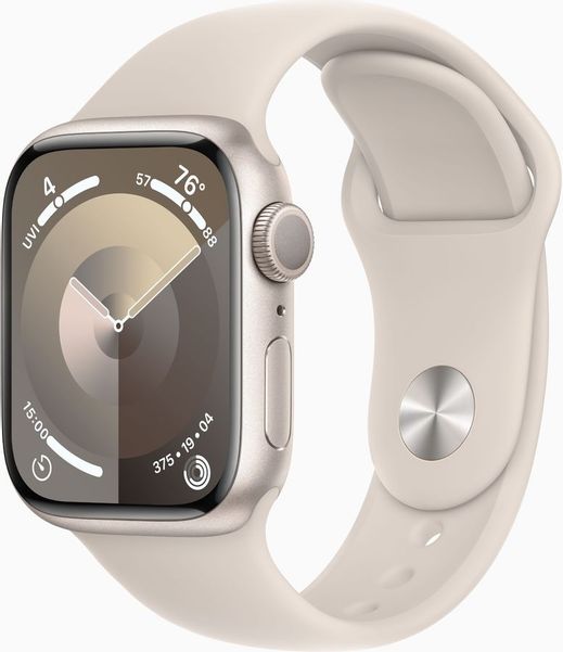 Смарт-часы Apple Watch Series 9 A2978,  41мм,  сияющая звезда/сияющая звезда [mr8t3ll/a]