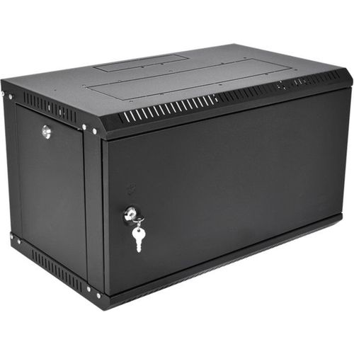 Шкаф коммутационный ЦМО ШРН-Эконом ШРН-Э-9.350.1-9005 настенный, металлическая передняя дверь, 9U, 600x476x350 мм