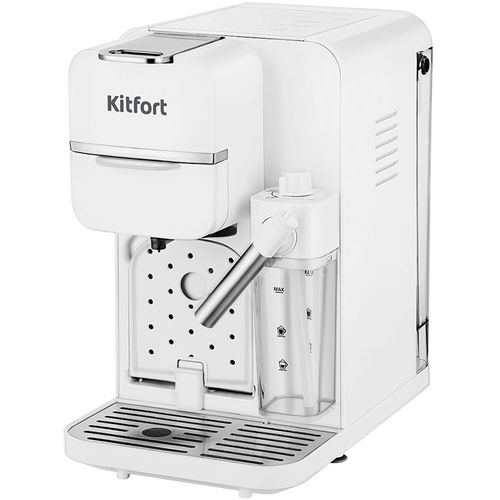 Капсульная кофеварка KitFort КТ-7253, 1350Вт, цвет: белый