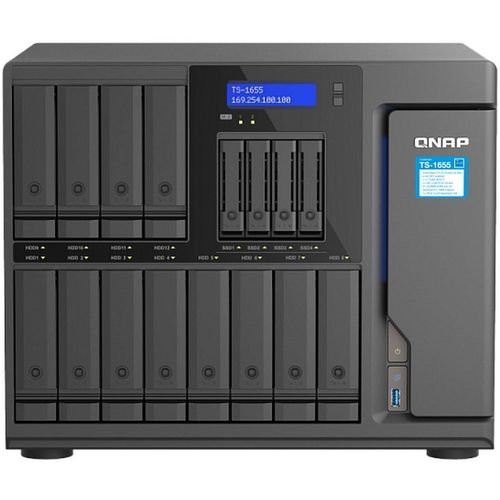 Сетевое хранилище NAS Qnap TS-1655, 16-bay, настольный, Atom, C5125 [ts-1655-8g]
