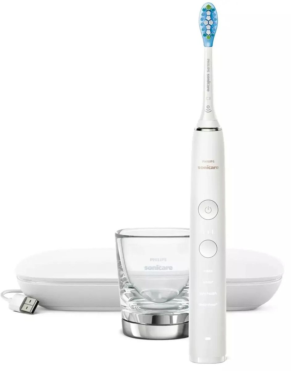 Электрическая зубная щетка Philips Sonicare DiamondClean 9000 HX9911/27  насадки для щётки: 1шт, цвет:белый – купить в Ситилинк | 2010345