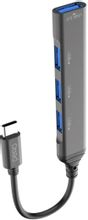 Изображение товара Адаптер PERO MH02 USB Type-C на USB-A 3 порта короткий 0.19м серый