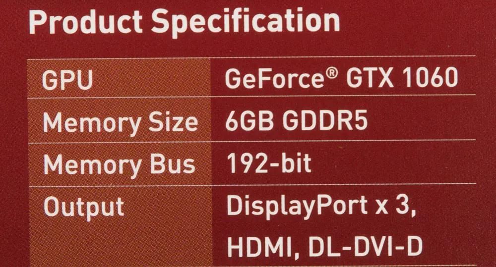 MSI NVIDIA GeForce GTX 1060 GeForce GTX 1060 GAMING X 6G 6 GDDR5 OC Ret 384563