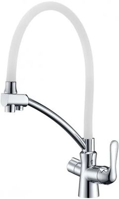 Смеситель для кухни (мойки) LEMARK Comfort хром/белый [LM3070C-WHITE ...