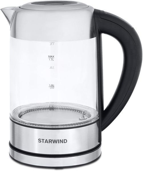 Чайник электрический StarWind SKG5213, 2200Вт, черный и серебристый