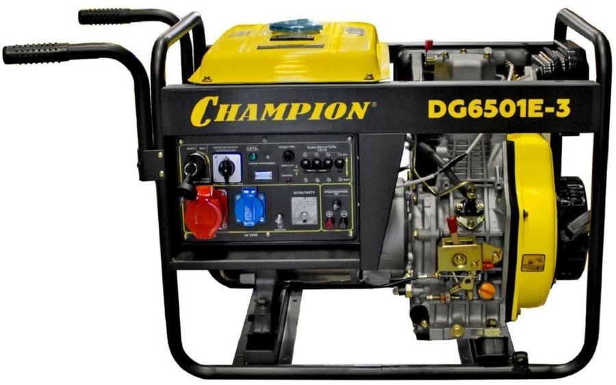 Дизельный генератор CHAMPION DG6501E-3, 380/220/12 В, 5.4кВт, на .