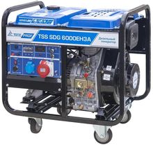 Изображение товара Дизельный генератор ТСС SDG 6000EH3A, 380/220/12 В, 6.5кВт, на колёсах с АКБ [077016]