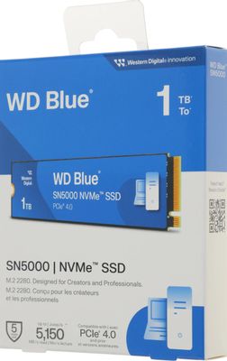 SSD накопитель WD Blue SN5000 1ТБ, M.2 2280, PCIe 4.0 x4, NVMe, M