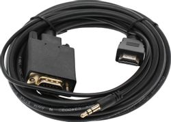 Изображение товара Кабель-переходник аудио-видео CABLEXPERT 5-983AU,  HDMI (m) -  VGA (m),  3м, GOLD,  черный [5-983au 3.0]