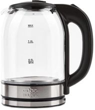 Чайник электрический GOODHELPER KG-18B11, 1500Вт, прозрачный и черный ...