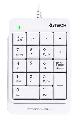 Числовой блок A4TECH Fstyler FK13P,  USB, без русского алфавита,  белый [fk13p white]