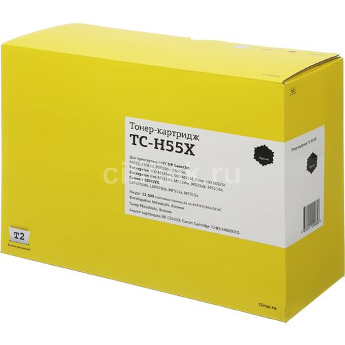 Картридж T2 CE255X, CE255X, черный / TC-H55X