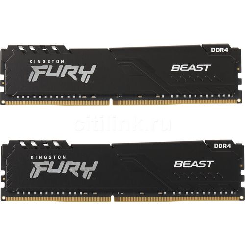 Оперативная память Kingston Fury Beast KF432C16BB1K2/32 DDR4 - 2x 16ГБ 3200МГц, DIMM, Ret