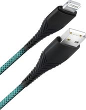 Изображение товара Кабель BORASCO Fishbone Lightning - USB, 1м, оплетка, 3A, мятный