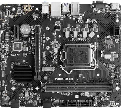 Характеристики Материнская плата MSI PRO H510M-B II (10Gen only), LGA ...