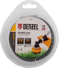 Изображение товара Леска для садовых триммеров DENZEL 96257 3мм 15м прочная и универсальная