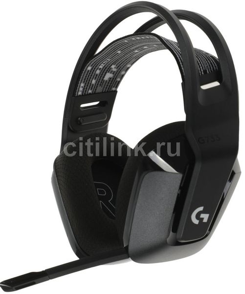 Гарнитура Logitech G733 Lightspeed, для компьютера и игровых консолей, мониторные, радио, черный [981-000864]