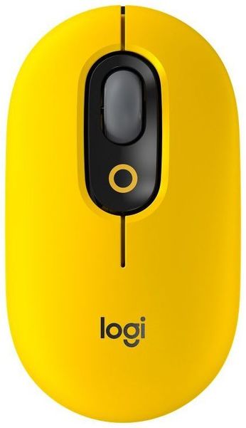 Мышь Logitech POP Mouse with emoji, оптическая, беспроводная, USB, желтый и черный [910-006546]