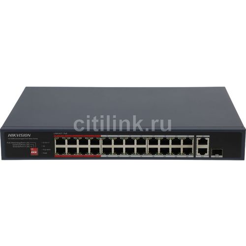 Коммутатор Hikvision DS-3E0326P-E/M(C), неуправляемый, 25 RJ-45, 10/100/1000 Мбит/с