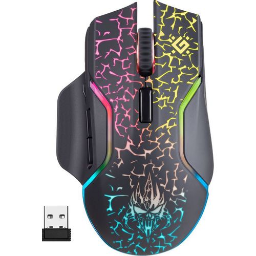 Мышь беспроводная Defender Oneshot GM-067, игровая, радио, оптическая, USB, 3200dpi, черный [52067]