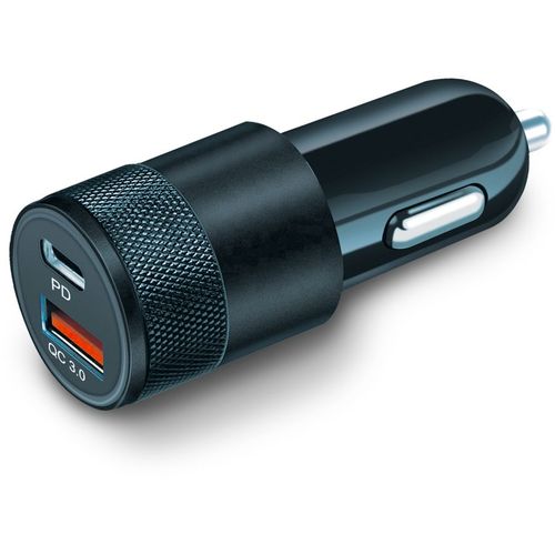 Автомобильное зарядное устройство BORASCO USB-A, USB-C, 38Вт, 3A, черный [50760]