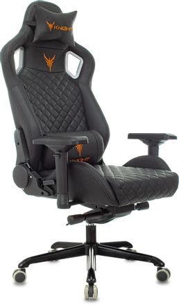 Кресло игровое KNIGHT ТИТАН (Titan), экокожа, до 150кг, регулируемые 4D подлокотники,  черный