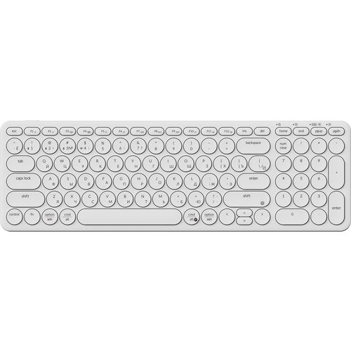 Клавиатура KEYCHRON B4P-K8-RU, беспроводная, USB, Bluetooth/Радиоканал, ножничная, заводское нанесение кириллицы, белый