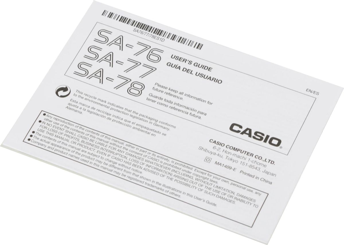 Casio sa 78 discount manual
