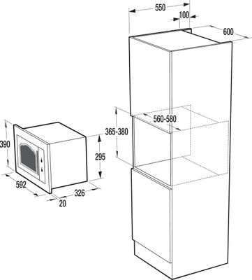 Характеристики Микроволновая печь Gorenje BM235CLI, встраиваемая, 23л ...