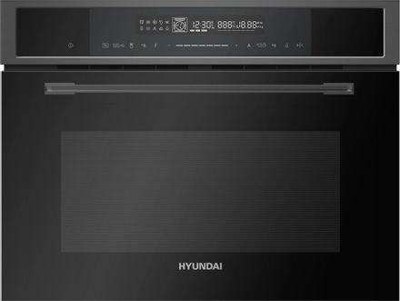 Духовой шкаф электрический Hyundai HMEO 6580 DX, 50л, дверца с 3 стеклами, черный/графитовый