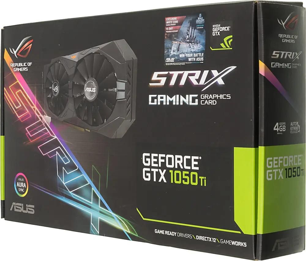 Обзор товара видеокарта ASUS NVIDIA GeForce GTX 1050TI  STRIX-GTX1050TI-4G-GAMING 4ГБ GDDR5, Ret (413529) в интернет-магазине  СИТИЛИНК