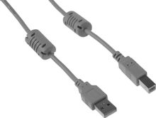 Изображение товара Кабель USB 2.0 A(m) - B(m) 1.8м с ферритовым фильтром, серый
