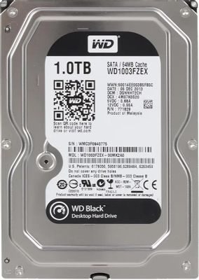 Жесткий диск WD Black WD1003FZEX,  1ТБ,  HDD,  SATA III,  3.5"