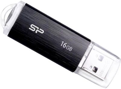 Флешка USB Silicon Power Ultima U02 16ГБ, USB2.0, черный ...