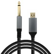 Изображение товара Кабель-переходник аудио PREMIER PCH-256,  USB (m) -  Jack 6.3 (m),  1.8м, GOLD,  черный