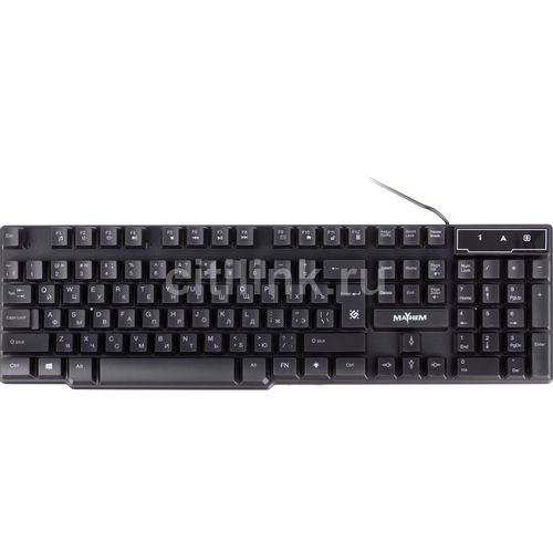 Клавиатура Defender Mayhem GK-360DL, проводная, USB, мембранная, черный [45360]